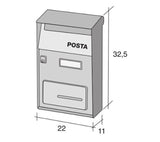 Alubox FT EVO inox 470LI con tetto - Cassetta postale per esterni